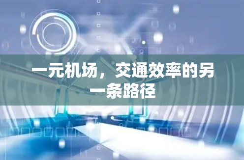 一元机场，交通效率的另一条路径