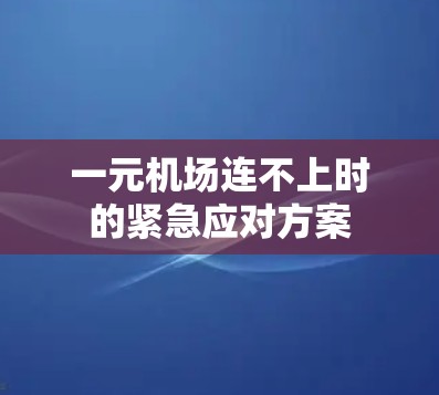 一元机场连不上时的紧急应对方案 一元机场连不上时的紧急应对方案